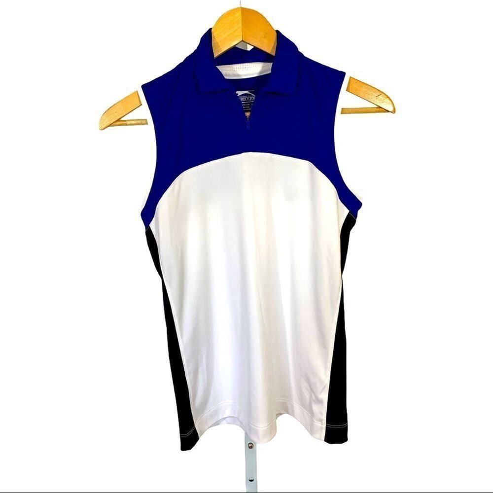 SLAZENGER Women’s Sleeveless Golf/Athletic Polo Shirt White Size Extra Small